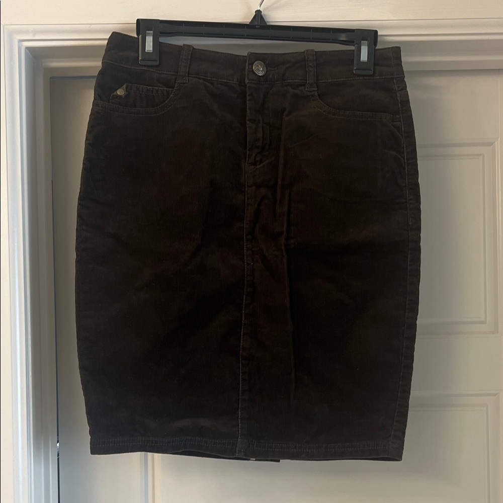 Anthropologie Classic Brown Corduroy Skirt